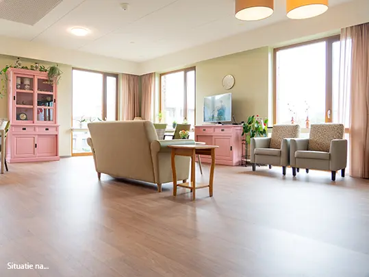 Zorginstelling Topaz nieuwe lichtere Eternal Next houtlook losleg pvc vloer
